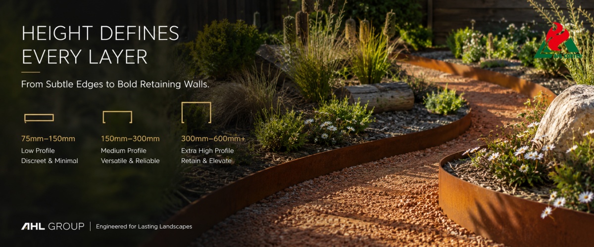 corten steel lawn edging